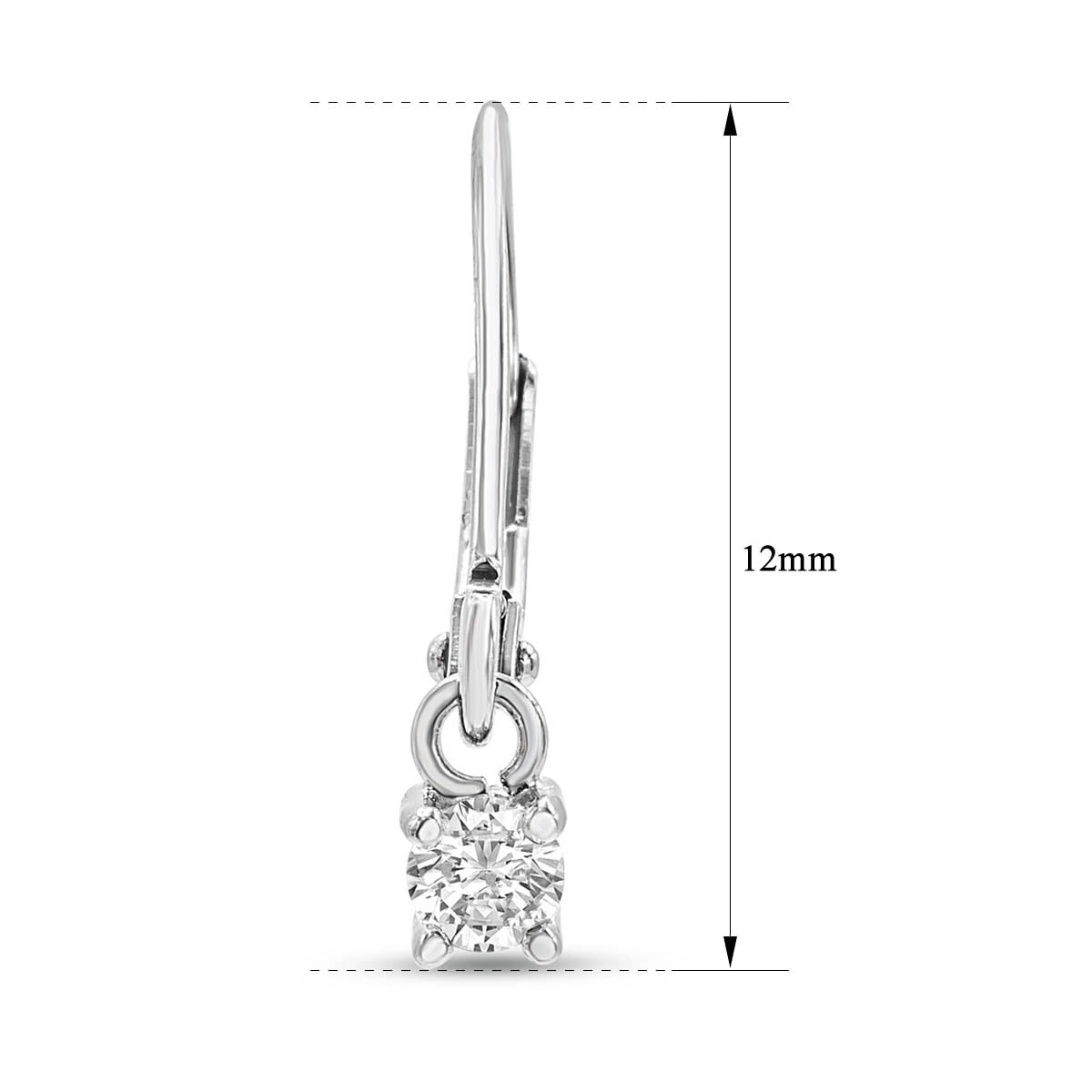 SuperJeweler 1/5 Carat Diamond Leverback Earrings In Sterling Silver, 1/2 Inch For Women