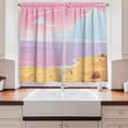 thumbnail image 2 of Ambesonne Landscape Kitchen Curtains, Beach Pinkish Clouds Sky, 55"x36", Pastel Brown and Pale Pink, 2 of 3