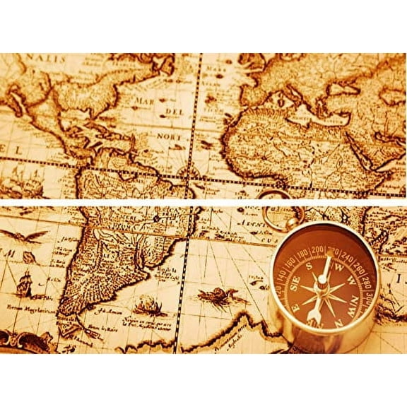 Old World Map Strips Edible Cake Topper  fits 1/4 Sheet cake or larger