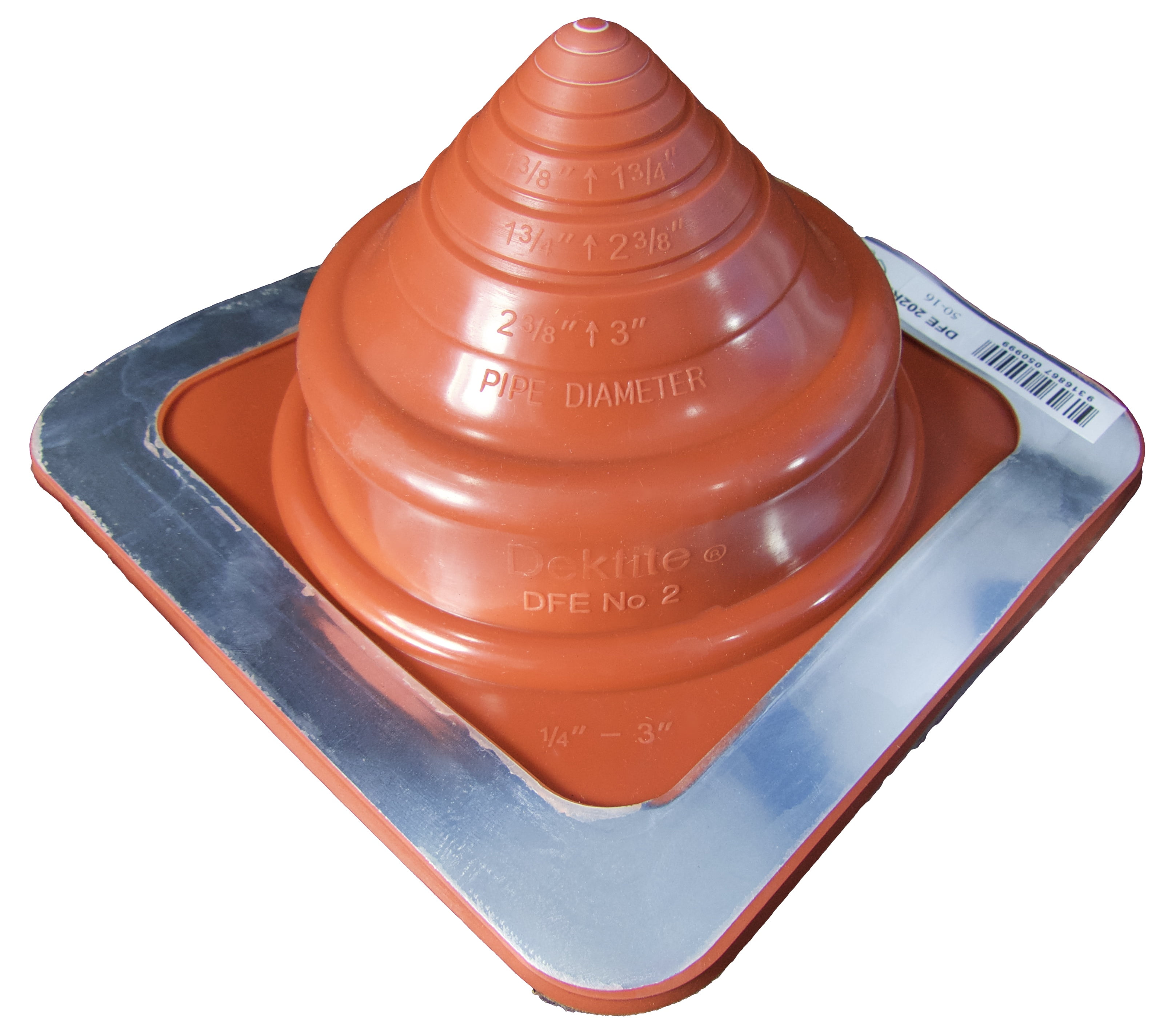 DEKTITE SQUARE BASE PIPE FLASHING BOOT 
