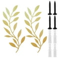 thumbnail image 2 of Keyohome 2Pcs Metal Wall Art Tree Leaf Wall Decor Vine Olive Branch Leaf Wall Sculpture Sturdy Home Decor Wall Decoration,Gold, 2 of 8