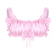 thumbnail image 3 of Braguitas Sissy para hombre, lencería para discoteca, ropa interior de satén con volantes, tirantes anchos elásticos, sin espalda, sin aros, sujetador sexual, 3 of 5