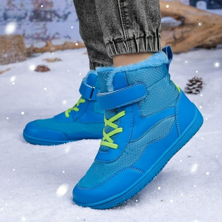 

JIKNTTR Children S Winter Boots Fashion Warm Thickened Snow Boots Solid Color Non Comfortable Sports Shoes Winter Waterproof Shoes