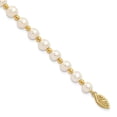 thumbnail image 5 of 14K Yellow Gold 6-7mm White Near Round FWC Cultured Pearl Bead Bracelet Size 7, 5 of 7