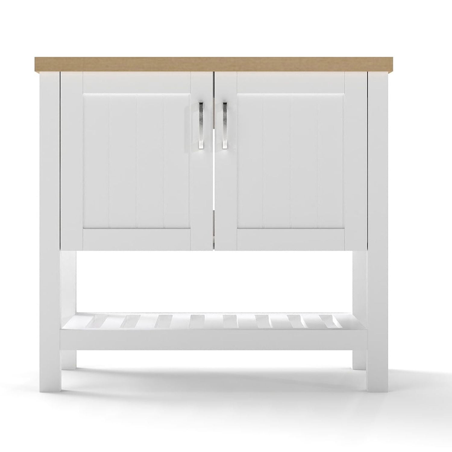 Demi Bonn 32" Bathroom Vanities Cabinet with Doors and Open Shelf, Single Bathroom Vanity Cabinet, Faucets and Drains Not Included, White