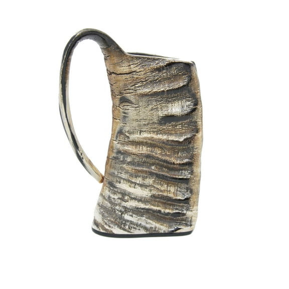 Authentic Medieval Viking Drinking Horn Mug Cup | Game of thrones Tankard For Beer, Mead, Wine, Ale, Cold and Hot Liquids Tea, Coffee (White) 1 Piece Only