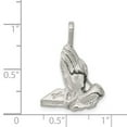 thumbnail image 2 of 925 Sterling Silver Solid Polished Praying Hands Charm 26x18mm Wide Pendant Necklace for Women, 2 of 2