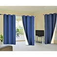 thumbnail image 2 of 100% Full Room Darkening Adam Blackout Faux Silk Window Curtain 2 Panels Grommets For Bedroom, Living Room 37 inch X 84 inch Royal Color, 2 of 3
