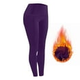 thumbnail image 4 of Bigersell Fleece Lined Leggings with Pockets for Women Valentine's Day Gift Seamless High Waisted Workout Leggings for Running Gym Slim Leg Comfort Soft Yoga Pants , Purples M, 4 of 9