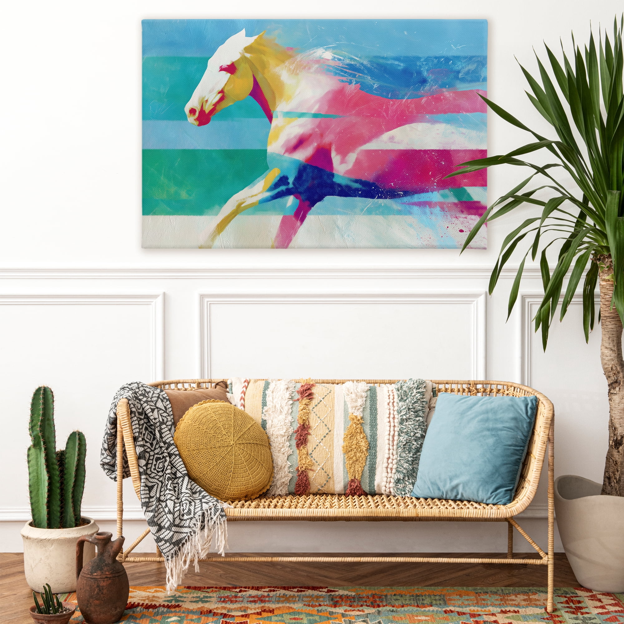 Stupell Industries Abstract Horse In Stripes Canvas Wall Art, design by Chromatic Storm Studio