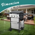 thumbnail image 2 of 3-Burner Flattop Propane Gas Grill with Folding Side Table - 36,900 BTU Outdoor BBQ Grill with Wire Enamel Cooking Grid & Stainless Steel Griddle Combo for Backyard, 2 of 7