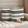 thumbnail image 2 of Black Grey Striped Outdoor Waterproof Pillow Covers, Farmhouse Vintage Stripe Decorative Square Throw Pillowcase Sofa Cushion Sham for Patio/Couch/Chair, 26"x26" 2 Pack, 2 of 8