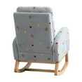 thumbnail image 5 of 26.8"W Modern Rocking Chair for Nursery, Mid Century Accent Rocker Armchair With Side Pocket, Upholstered High Back Wooden Rocking Armchair Chair for Living Room Baby Kids Room Bedroom, Blue, 5 of 7
