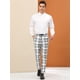 thumbnail image 3 of Pantalones de tela escocesa de negocios para hombres Pantalones de vestir a cuadros de lápiz ajustados con cordón blanco 34 Unique Bargains Pantalones, 3 of 6