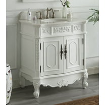 33" Benton Collection Benson Antique White French Bathroom Vanity HF-021W-AW
