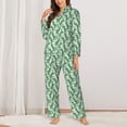 thumbnail image 2 of Honeii Dinosaurs on Roller Skater print Women's Pajama Sets Long Sleeve Button Down Sleepwear Nightwear Soft Pjs Lounge Sets-XX-Large, 2 of 7