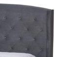 thumbnail image 6 of Baxton Studio Grey Velvet Fabric and Dark Brown Finished Wood King Size Platform Bed, 6 of 9