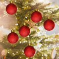 thumbnail image 5 of Juego de 6 adornos navideños irrompibles Taotanxi para árbol de Navidad (aprox. 4 cm), brillantes y festivos, color rojo., 5 of 5