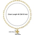 thumbnail image 3 of Chunky Cross Necklace for Women, 14k Gold-Plating Geometric Metal Sheet Faith Pendant Vintage Paperclip Chain Choker, 3 of 7