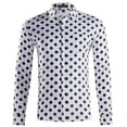 thumbnail image 2 of Camisa de manga larga con estampado de lunares para hombre Camisa informal formal con botones Pompotops oipoqjl27825, 2 of 8