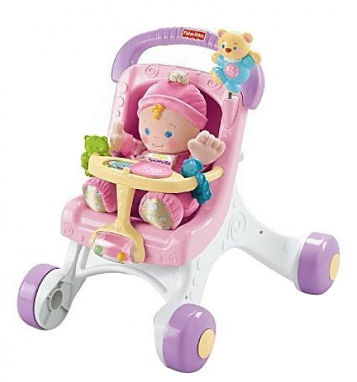 Princess Stroll-Along Musical Walker and Doll Gift Set-Fun Songs and Sounds-PINK 