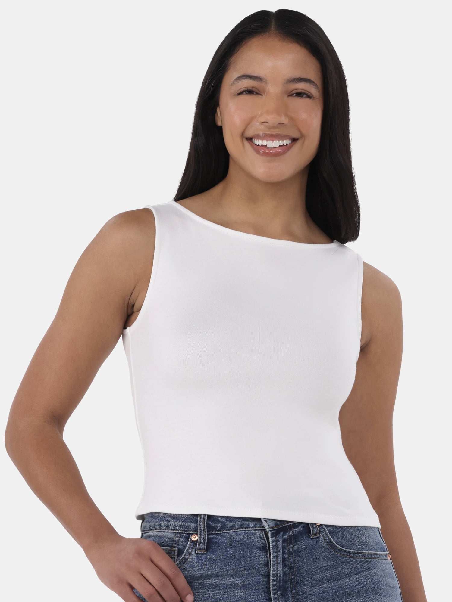 トップス AND MARY Mew fill tops Madden NYC Women's Sleeveless Boatneck Top, Sizes XS-XXL
