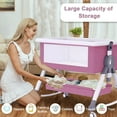 thumbnail image 5 of HENG Co. Baby Bassinet, 5-in-1 Infant Bedside Crib with Diaper Table, Adjustable Height, for 0-24 Months, Pink, 5 of 10