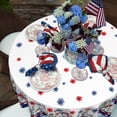 thumbnail image 3 of 4th of July Round Tablecloth 60inchs, Independence Day Memorial Day Table Cover America Red Blue Floral Decorative Table Cloth Dining Table Cover, Summer Seasonal Dinner Party Picnic Decoration, 3 of 6