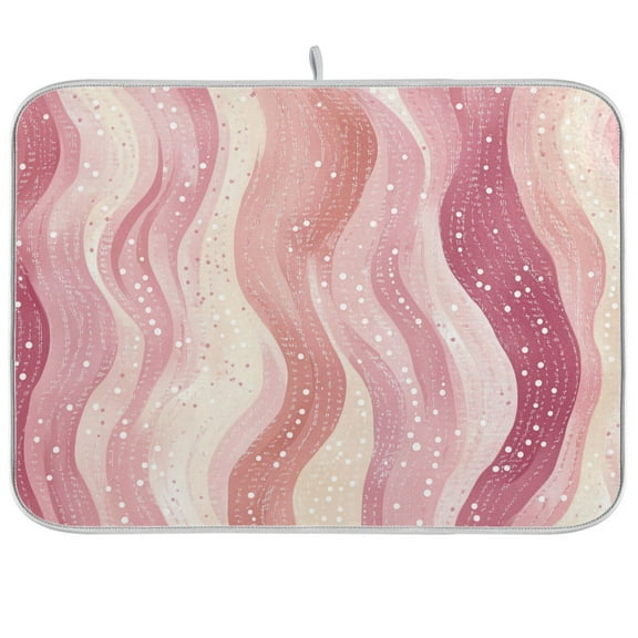 Yayeee Dish Drying Mat for Kitchen Counter Ultra Absorbent Easy Clean Pad 18x16", Soft Brown Pattern