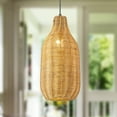 thumbnail image 6 of ArcoMead Rattan Pendant Lighting,  Handmade Bamboo Lampshade Weave Lighting Decor for Kitchen, Wooden Boho Modern Hanging Ceiling Light Fixture, 6 of 7