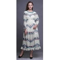 thumbnail image 2 of Bimba Tie-Dye Ladies Bishop Sleeve Round Neck Ruffle Maxi Smocked WaistÂ&nbsp;Dress-XX-Large, 2 of 5