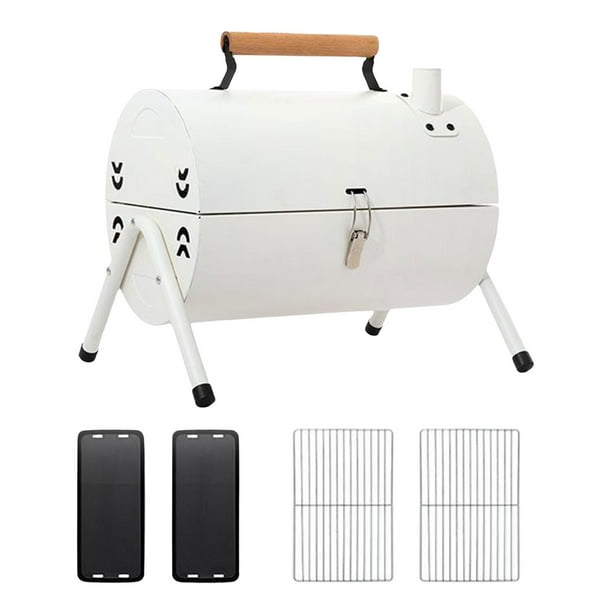 Parrilla de barbacoa para acampar, cocinar, parrilla de carbón para senderismo al aire libre y mochileros Blanco