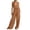 Brown, variant on Women's Sleeveless Halter Wide Leg Jumpsuits Deep V Neck High Waist Flowy Romper with Pockets Casual Beach Travel Outfit Navy