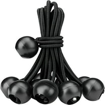 ACDANC 4 Inch Black Bungee Cords with Ball,Tarp Tie Down Cord,10 Pcs