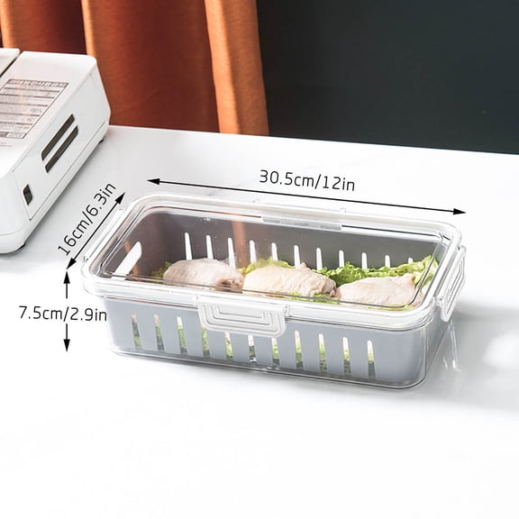 YIKA Tupperware Container Refrigerator With Lid Smell Fresh-keeping Box Seafood Sealed Storage Box Household Kitchen Melon And Fruit Sorting Box Kitchen Storage Gray