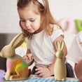 thumbnail image 4 of Easter Decorations Brown Bunny Decor Rabbit Figurines, Wabi Sabi Easter DIY Bunny Statue of 2for Spring Tabletop Home Decor Farmhouse Shelf Mantel,10.26in, 4 of 4