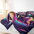 thumbnail image 4 of jejeloiu Wild Dinosaur Dino Full Size Comforter Sets,Cartoon Astronaut Bedding Sets For Teens Reversible 3 Pieces, 4 of 8