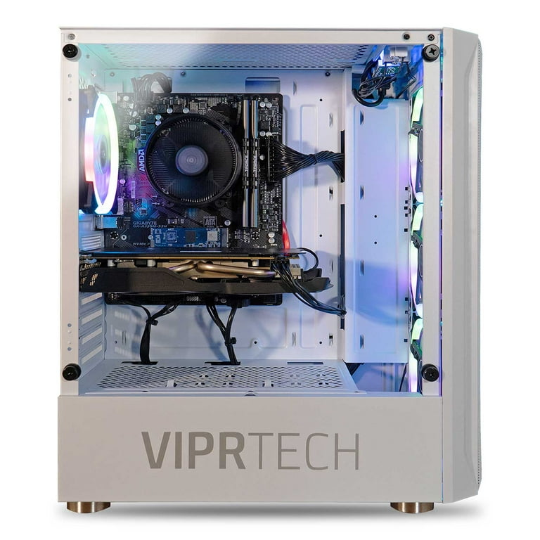 ViprTech.com Avalanche Gaming PC Computer Desktop - AMD Ryzen 5 (12-LCore  3.6Ghz), AMD Radeon RX 580 8GB, 16GB DDR4 RAM, 1TB HDD, 700W PSU, VR-Ready,  RGB, WiFi, Windows 11 Pro 