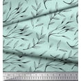 thumbnail image 2 of Soimoi Green Silk Fabric Curry Leaves Printed Craft Fabric by the Yard 44 Inch Wide, 2 of 3