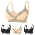 thumbnail image 5 of UOCUFY Plus Size Bras for Women Front Closure Push Up Wireless Comfortable Sleep No Wire Bras for Older Womens Bras, 5 of 9