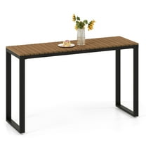 Costway Outdoor Console Table with Metal Frame Foot Pads Buffet Bar Storage Organizer