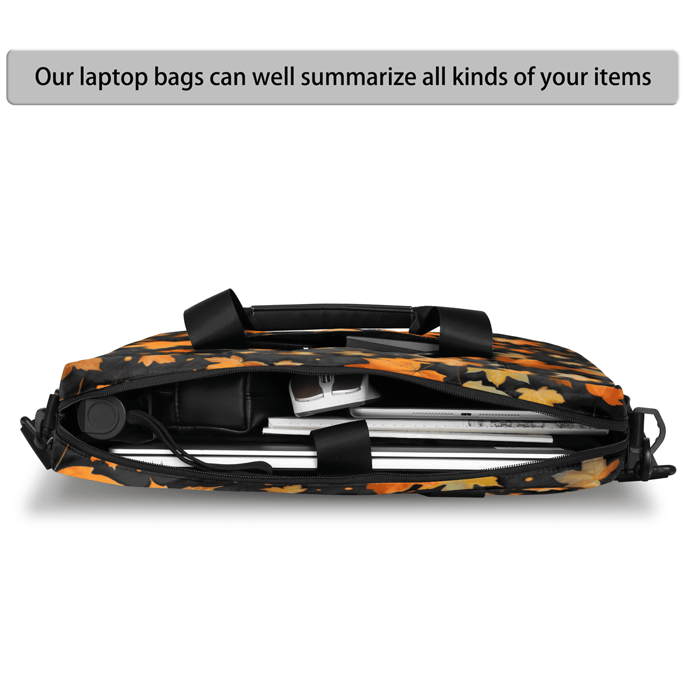 Herdesigns Maple Leaves Laptop Bag for Women Men, Computer Case Briefcase Messenger Bags, 15-15.6 inch Laptop Sleeve Shoulder Bag