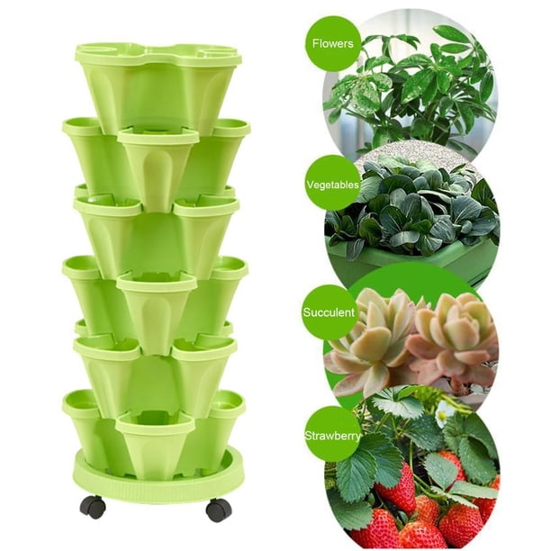 Maceta vertical, macetas de vivero de jardinería para plantar fresas (verde) Likrtyny 5yy9lh8tk5xu0jw5