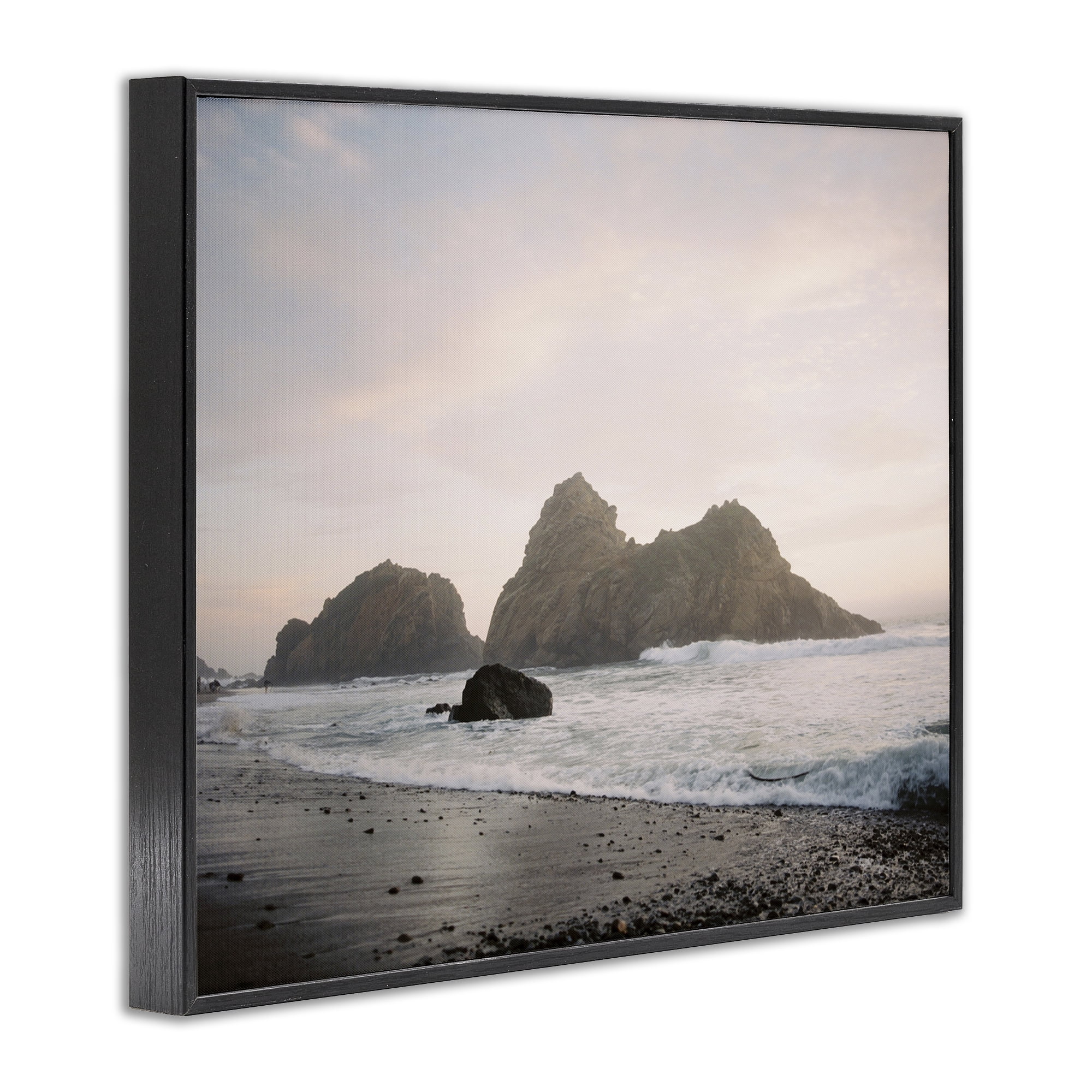 Stupell Industries Seaside Cliffs Landscape Landscape Photography Black Framed Art Print Wall Art, 30 x 24