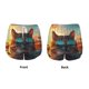 thumbnail image 3 of Balery Cool Cat Driving Sunset Pantalones cortos deportivos para mujer con forro y dos bolsillos, elásticos, para entrenamiento, gimnasio, yoga-X-Large, 3 of 7