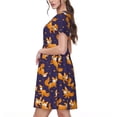 thumbnail image 2 of Disketp Stars and Fox Cute para Vestido de Manga Corta para Mujeres, Vestidos de Verano para Mujeres, Casual y Holgado para la Playa, 2 of 6