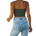 thumbnail image 3 of REORIA Women's Cami Tank Tops Double Lined Yoga Crop Tops Grey,S-2XL, 3 of 8