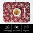 thumbnail image 4 of Christmas Snowflakes Dish Drying Mat for Kitchen Counter 16x18 Inch Red White Winter Xmas Pattern Dish Drying Pad for Dishes Microfiber Absorbent Dish Drainer Rack Mats for Countertop, 4 of 7