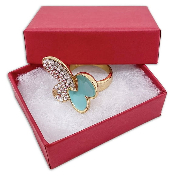 TheDisplayGuys 25-Pack #11 Cotton Filled Cardboard Paper Jewelry Box Gift Case - Matte Red (2 1/8" x 1 3/4" x 3/4")