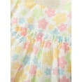 thumbnail image 6 of Wassery Infant Baby Girls Summer Dress Floral Floral Print  Cotton Short Sleeve Square Neck Dress Ruffled Princess A-Lined Party High Waist Dress 9M-2T, 6 of 9